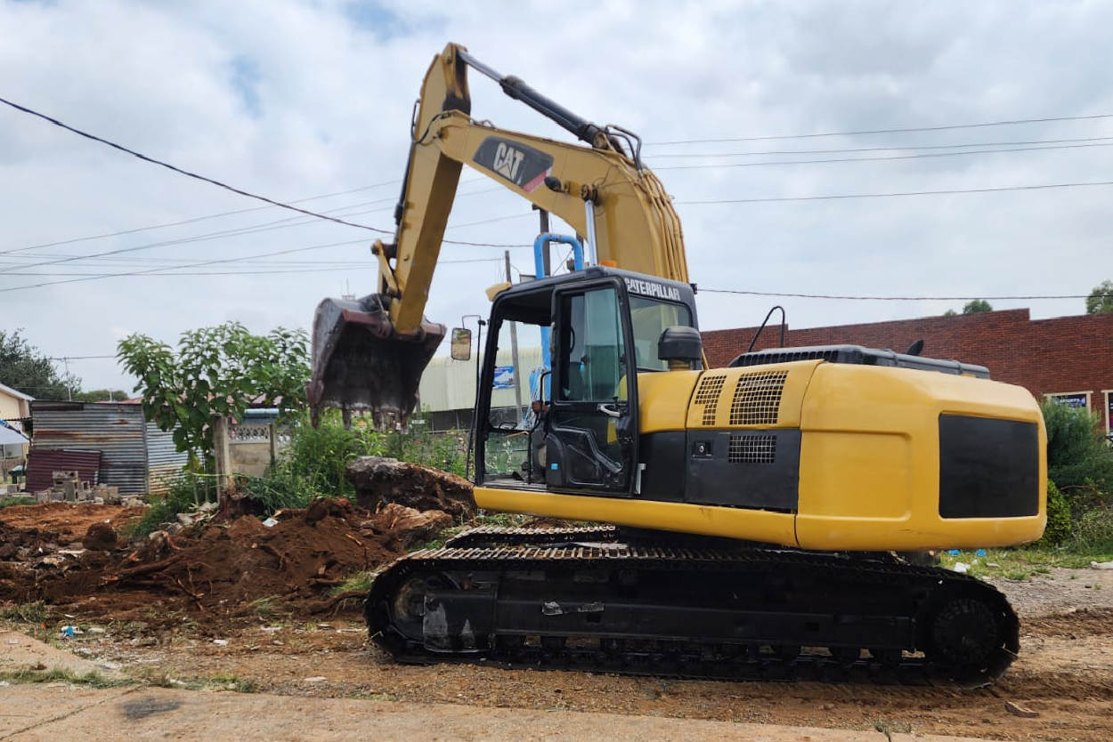 Excavator on construction site